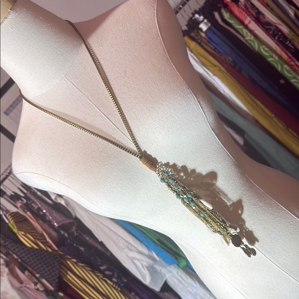 Brass Necklace with Sea Shells